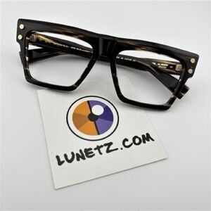 Balmain B V Black and Brown Tortoiseshell Glasses